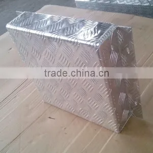 OEM Small Aluminum Alloy Checkered Tooling Box, Aluminum Checkered Plate Box Open, Aluminum Metal Box Tool thumbnail-4