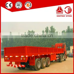 3 Axle Flatbed Side Wall Semi Truck Trailer and 6x4 Sinotruk Tractor Truck Trailer thumbnail-6