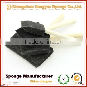 Plastic Wooden Handle Poly-brush Oil Painting Drawing Tools Artwork Stain Foam Roller Brush thumbnail-3