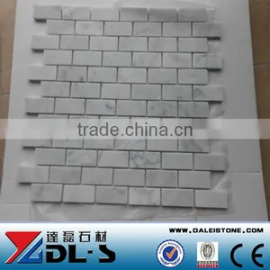 Bianco Carrara White Marble Mosaic Tile 12x12 Middle Brick thumbnail-1