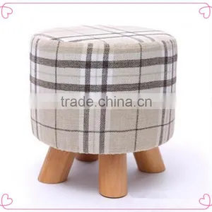 Trade Assurance Mini Cute Wooden Stools for Kids Linen Chair Wholesale thumbnail-3