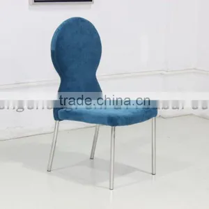 BY2611 Fabric Dining Chair Upholstered Stainless Steel Dining Chair thumbnail-1
