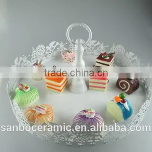Cinderella Carriage Cake Stand 3 Tiers Lace Design Cake Stand in Metal thumbnail-2