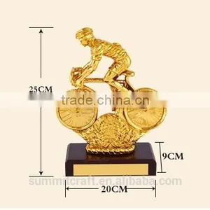 Custom Goldern Resin Bicycle Sports Trophies New Designs Award thumbnail-4