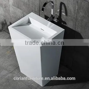 Acrylic Solid Surface Corian New Design Hote Bathroom Basin Stand thumbnail-1