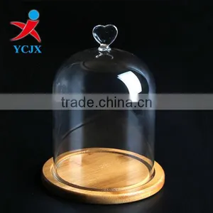 Heart Top Glass Domes With Bamboo Base Wedding Decoration thumbnail-1