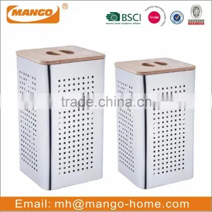Novelty Square Metal Corner Laundry Hamper thumbnail-2