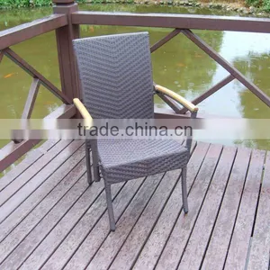 Outdoor Rattan Chair With Wood Armrest2012 thumbnail-1