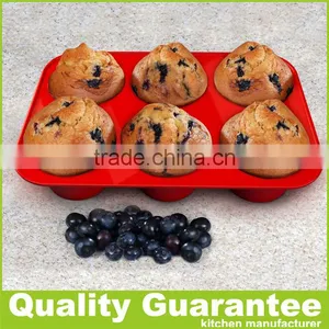 Round 6 Cup Silicone Muffin Pan ,silicone Baking Mold , Microwave Cake Baking Pan thumbnail-6