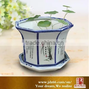 Nice Drafting Lotus Pattern Ceramic Flower Pots/garden Planters thumbnail-3