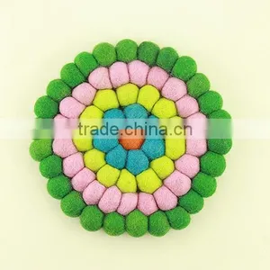 2017 Best Custom Felt Ball Coaster for Drink Tableware thumbnail-2