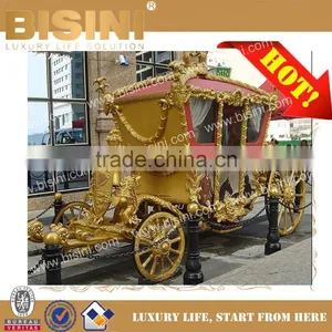 2017 New Royal Golden Cinderella Pumpkin Horse Carriage Celebration Wedding Carriage (BG11-M053) thumbnail-1