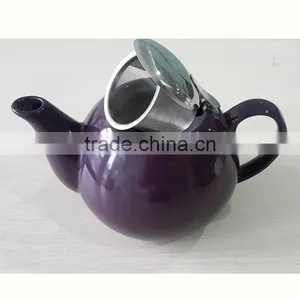 BTHJC-7 2014 Design Ceramic Color Teapot With S/S Lid and Strainer thumbnail-3