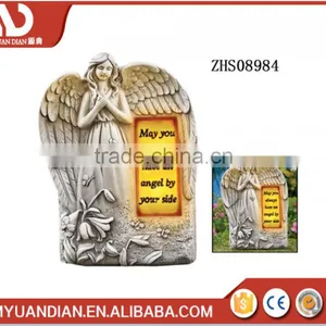Custom Resin Angle Wings Tombstone Arts and Crafts With Solar Light thumbnail-1