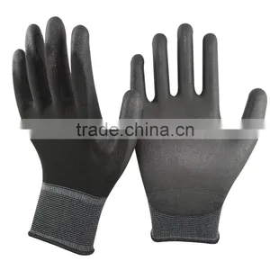 NMSAFETY Cheap Black PU Coated Glove Made in China EN388 4131 thumbnail-1