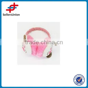 High Quality Point Pattern Plush Pink Fancy Earmuff thumbnail-1