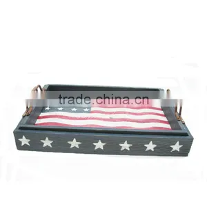 Wholesale Antique Natinal Day Wood Tray Set thumbnail-1
