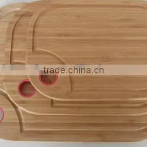 Three Size Bamboo Cutting Board With Silicon Handle #32002 thumbnail-1
