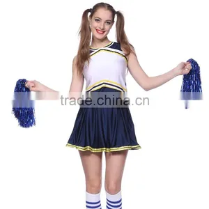 Womens A-Line Cheer Uniform Skirt Two-piece Dress Cheeleading Uniforms One Set Sexy Cheerleader Costume thumbnail-1