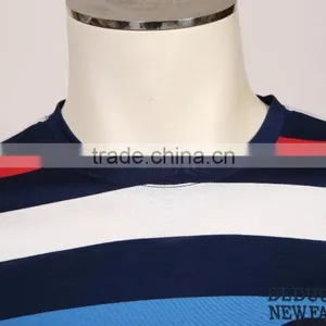 Wholesale Color Combination Cotton Stripe t Shirt thumbnail-3