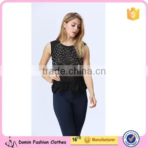 Factory Price Accept Small Order Quantity Beaded Top Women Clothing thumbnail-1