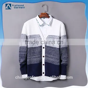 New Products 2016 Winter Color Combination Sweater Mens Cardigan thumbnail-1
