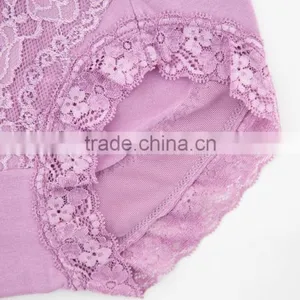 Purple Cheapest 95% Cotton 5% Spandex With Lace Sexy Fancy Woman Underwear thumbnail-4
