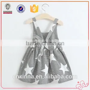 2016 Hot Sell Stripe Start Priting Lovely Girl Dress Kids Clothes thumbnail-2
