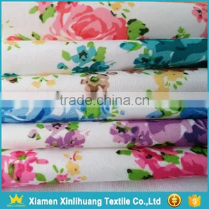 Custom Design 100 Polyester Flower Printed Peach Skin Fabric for Beach Shorts thumbnail-1