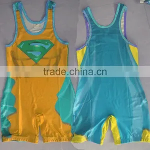 Sublimation Print Custom Wholesale Wrestling Singlets in China thumbnail-3