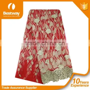 2015 Latest Bestway Lace Fabrics Embroidery Tulle Lace High Quality African French Lace for Fashion Party Dress thumbnail-3