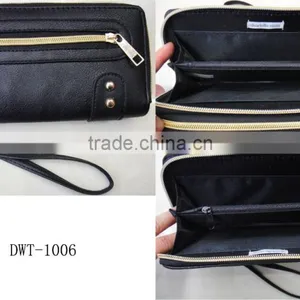 Fashion Hot High Quality pu Leather Rivets Zipper Wallet thumbnail-1