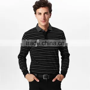Office Formal Wear Yarn Dyed Stripe Polo t Shirt,polo Shirt Long Sleeve thumbnail-1