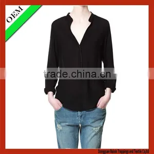 Custom Fashion Blouse With Front Short and Long Back Blouse Women thumbnail-1