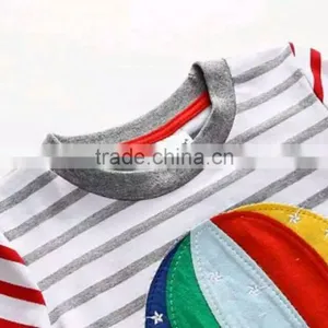 2016 Trending Products Children Stripe Tshirts With Cartoon Pattern thumbnail-3
