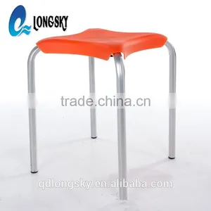 LS-4010 Cheap Colorful Small Plastic Square Stacking Stools With Metal Legs Portable Wholesale thumbnail-4