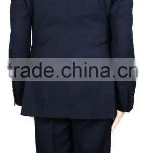 NAAMS MEN'S WOOL 2 BUTTON 2 VENT SLIM FIT SUIT JACKET FLAT FRONT PANT NAVY BIRDSEYE thumbnail-3