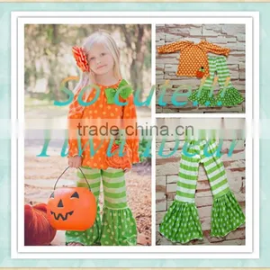 Spring Baby Image of Girls Without Clothes Halloween Pumpkin Color Children Outfit thumbnail-1