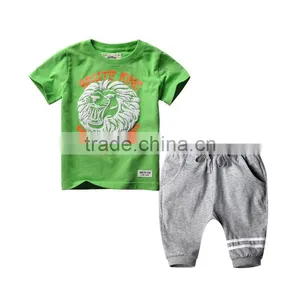 Wholesale Summer Cotton Printing Boys Kids Clothes Clothing Set thumbnail-5