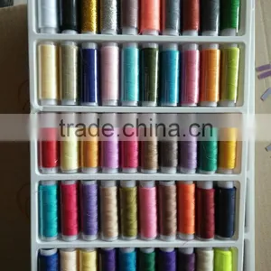 5pcs Plastic Tube of Colorful Polyester Thread Blister on Card thumbnail-2