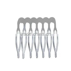 Iron Based Alloy Hair Clips Findings Rectangle Silver Tone 39mm x 37mm thumbnail-1