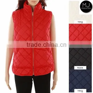 Factory Wholesale LOW MOQ Custom Design Winter Lady Quilted Vest thumbnail-2