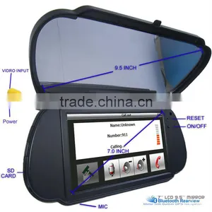 High Definition Bluetooth Handsfree 7 Inch Rearview Mirror GPS thumbnail-2