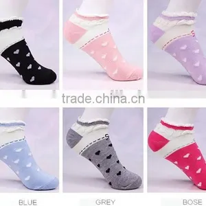 100%cotton Pretty Lace Love Heart Pattern Women Socks thumbnail-6