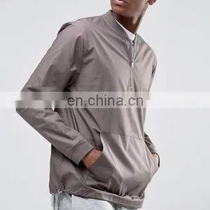 Oversized Woven Crew Sweatshirt With Half Zip thumbnail-1
