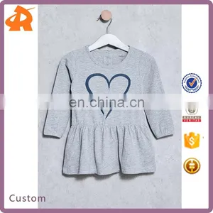 Latest Children Dress Designs Graphic Heart Printed Front Child Dress Wholesale Baby Clothes thumbnail-1