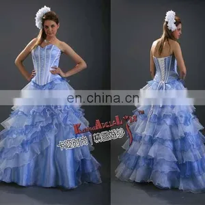 EB294 Hot Sell Gorgeous Backless Tulle Hand Made Wedding Dress thumbnail-1