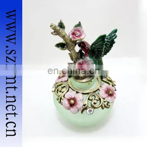 Custom Floral Metal and Glass Perfume Bottle thumbnail-1