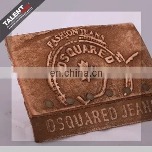 Custom Fashion Embossed Genuine Leather Patch &leather Badges for Jeans thumbnail-3
