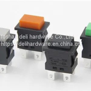 Double Pole Mini Self-locking 2 Position Push Button Switch thumbnail-1